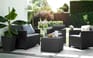 Emma 4 Seater Garden Set, With Storage Table  - Grey