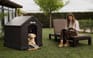 Caseta de perro exterior para jardín Premium - 95x99x99 cm - Marrón