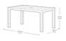 Table Julie 6 places - Anthracite