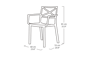 Pack de 4 sillas de exterior Metalix - Bronce