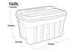 Tuff Box 140L Storage Boxes with Lid  Set of 3 - 