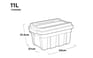 Tuff Box 11L Storage Boxes with Lid Set of 3 - 