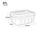 Tuff Box 37L Storage Boxes with Lid Set of 3  - 