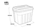 Tuff Box  68L Storage Boxes with Lid  Set of 3 - 