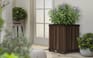 Self Watering Rosewood Brown Square Tall Planter - Keter US