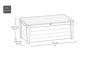 Banco- Arcón de exterior Brushwood 145x69,7x60,3 cm y 454L - Marrón