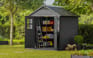 Newton Graphite Medium Storage Shed - 7.5x7 Shed - Keter US