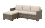 California 3-zits Chaise Longue Loungebank - Cappuccino