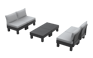 Elements 4 Seater Modular Lounge Set - Graphite