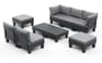 Elements 7 Seater Corner Modular Lounge Set - Graphite