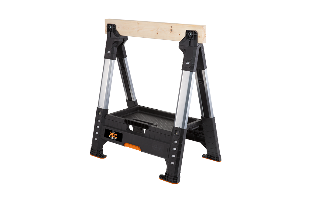 Bricolage Tréteau avec plateau en bois et pieds réglables Noir Keter FR