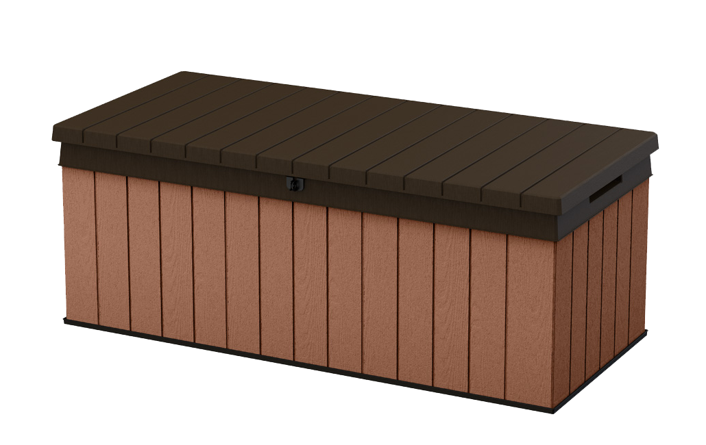 Arcón de exterior Darwin 100 - 142,5x65,3x54,5 cm y 380L - Marrón madera